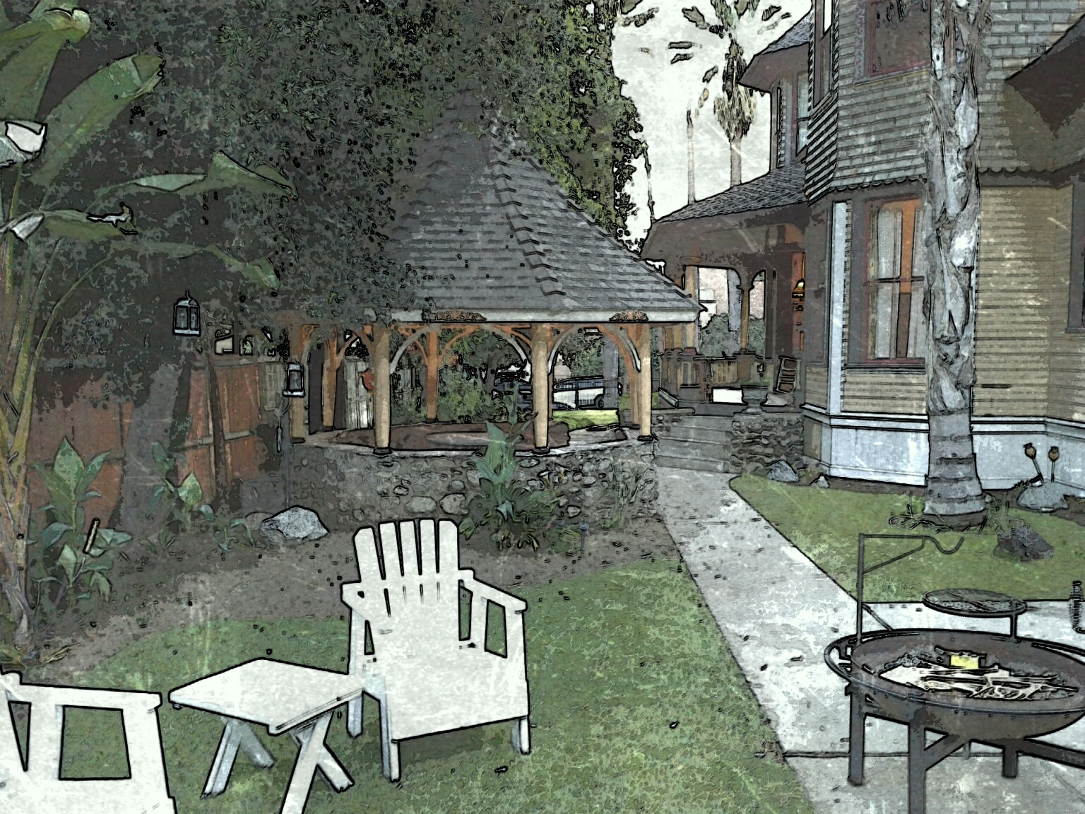 Sketch of the Oldest Gazebo in Pasadena known to the Historic Society