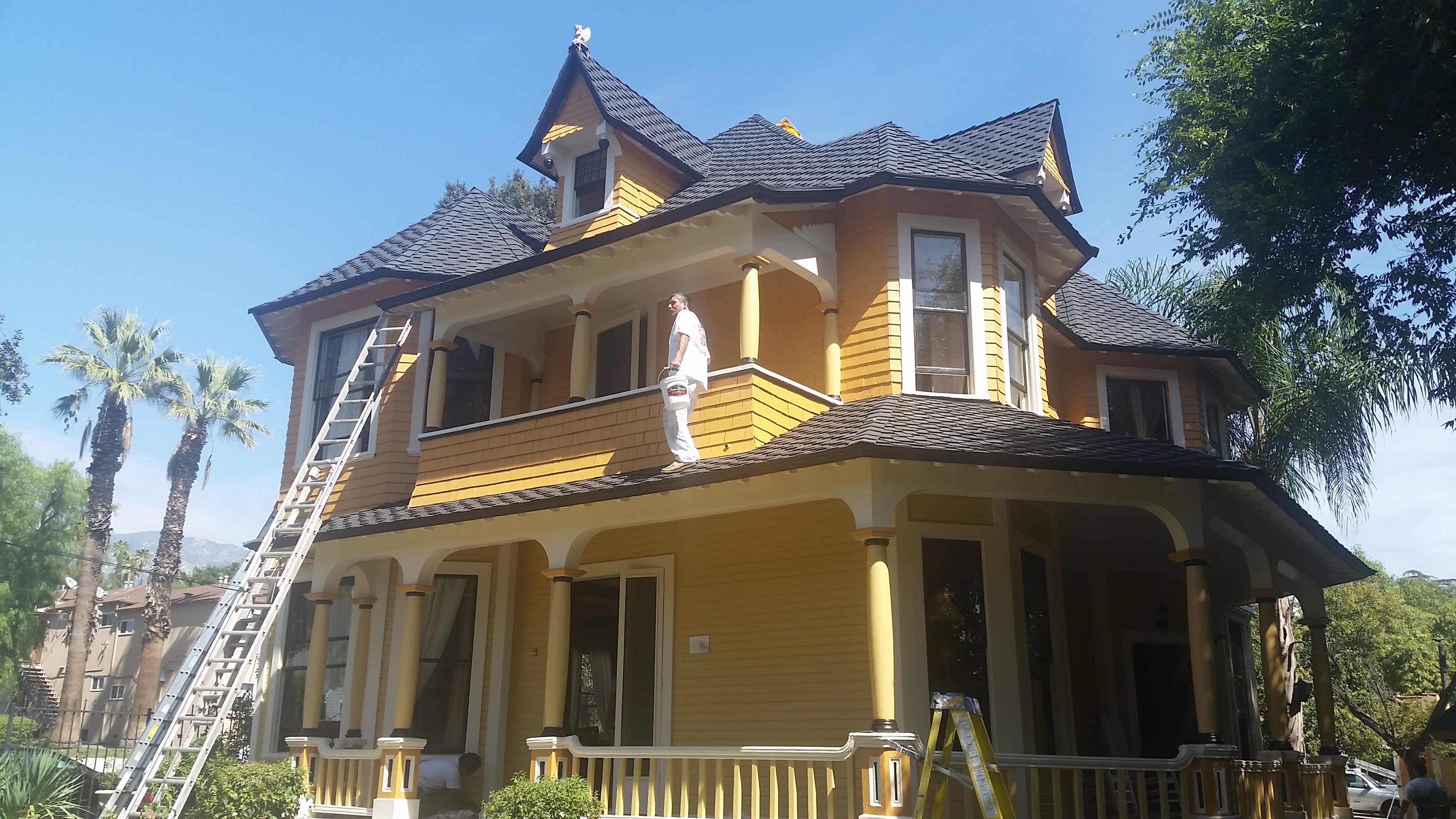 Finishing up the exterior paint job